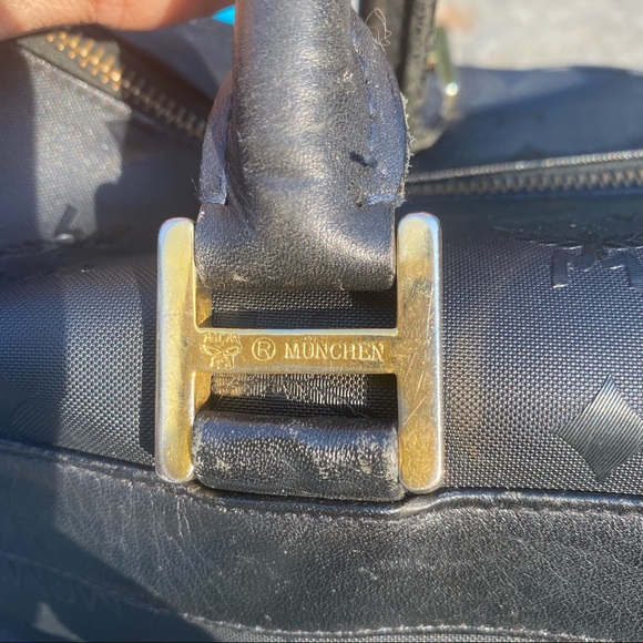 Vintage MCM Black Satchel Monogram Handbag - Picture 8 of 13